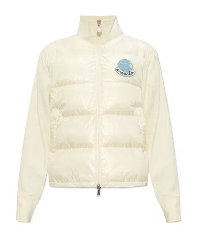 Moncler Logo-patch Padded-panel Jacket In White