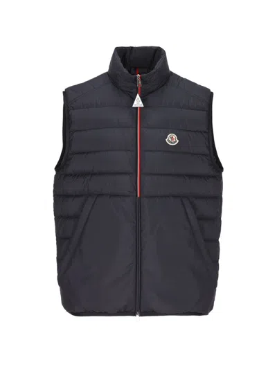 Moncler Rabuons Tech Down Jacket In Navy