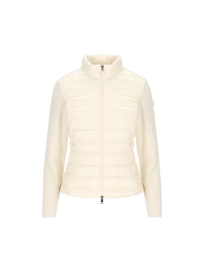 Moncler Igelle Cream Polyamide Down Jacket In Beige