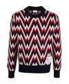 Moncler Logo-patch Patterned Wool Jumper In Black