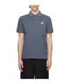 Moncler Logo Cotton Piquet Polo Shirt In Blue