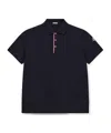 Moncler Navy Press-stud Polo In Blue
