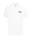 Moncler Tennis Logo Patch Polo Shirt In White