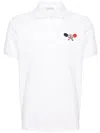 Moncler Tennis Logo Patch Polo Shirt In White