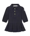 Moncler Logo-patch Pleated Dress In Blue