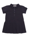 MONCLER LOGO PATCH PLEATED POLO SHIRT DRESS