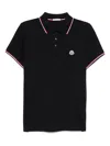 Moncler Givenchy Address Band Slim Cotton Polo Shirt In Black