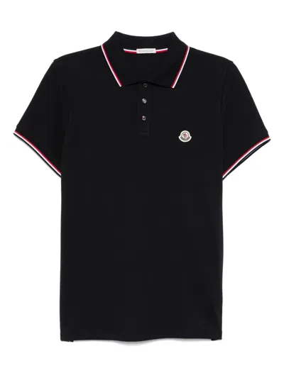 Moncler Givenchy Address Band Slim Cotton Polo Shirt In Black