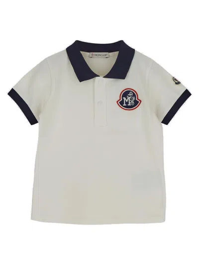 Moncler Kids' Boy's Logo Patch Short-sleeve Polo Shirt In Natural