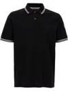 Moncler Cotton Polo Shirt In Black