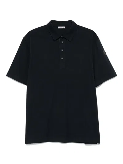 Moncler Logo-patch Polo Shirt In Black