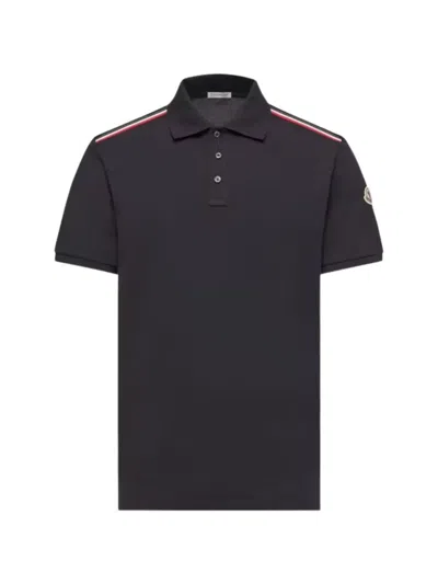 Moncler Logo-patch Polo Shirt In Black