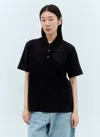Moncler Logo-embroidered Cotton Polo Shirt In Black