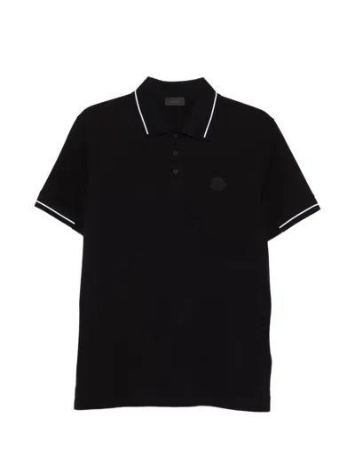 Moncler Logo-patch Polo Shirt In Blue