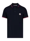 Moncler Short Sleeve Round Collar Polo Shirt In Blue