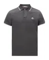 Moncler Tipped Short Sleeve Polo Shirt In Gray