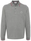 Moncler Logo-patch Polo Shirt In Grey