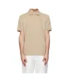 Moncler Logo Patch Polo Shirt In Nude