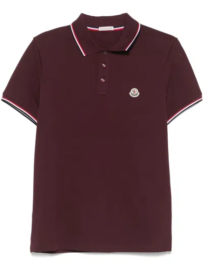 Moncler Logo-patch Polo Shirt In Red