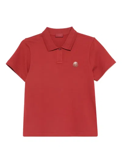 Moncler Logo-patch Polo Shirt In Red