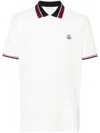 Moncler Logo Cotton Piquet Polo Shirt In Weiss