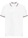 Moncler Striped Trim Polo Shirt In White