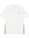 Moncler White Cotton Polo Shirt In White