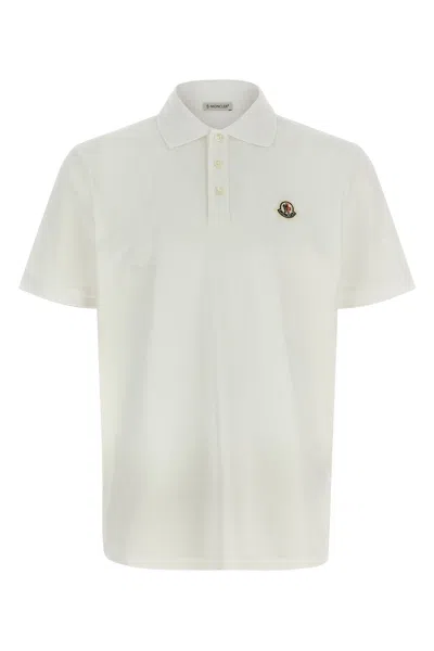 Moncler Logo Patch Polo Shirt In White