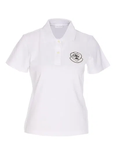 Moncler Logo-patch Polo Shirt In White