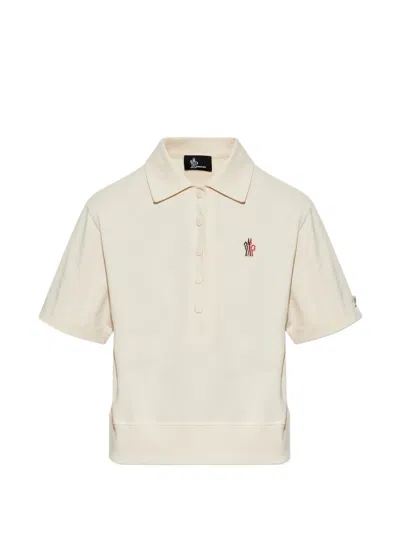 Moncler Logo-patch Polo Shirt In White