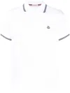 Moncler Short Sleeve Contrast Trim Polo In White