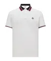 Moncler Logo Cotton Piquet Polo Shirt In White