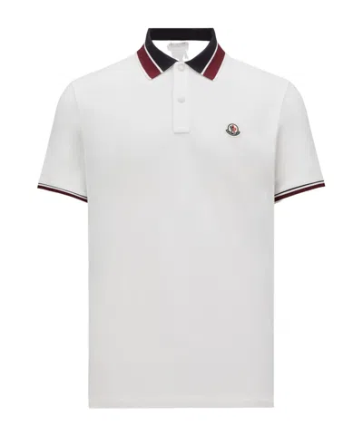 Moncler Logo-patch Polo Shirt In White