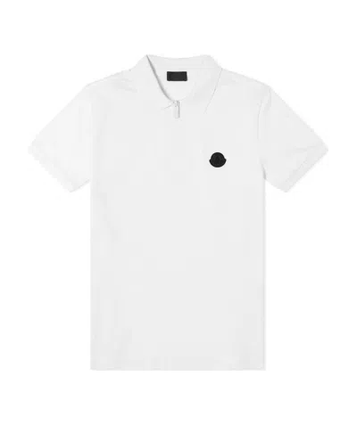 Moncler Logo-patch Polo Shirt In White