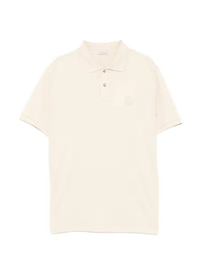 Moncler Logo Patch Polo Shiry In White