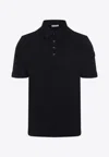 Moncler Logo Patch Polo T-shirt In Navy