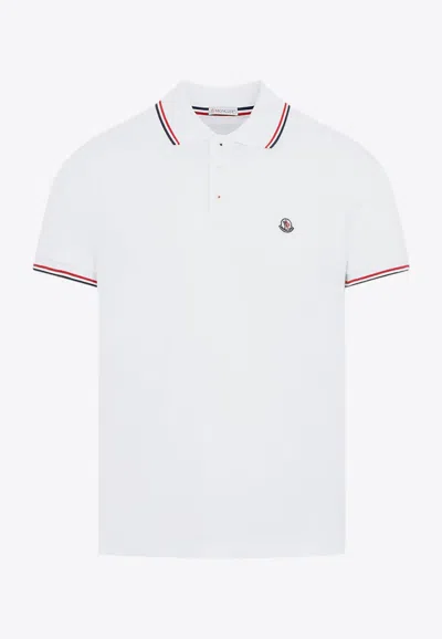 Moncler Logo-patch Polo T-shirt In White