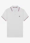 Moncler White Cotton Short-sleeved Polo T-shirt In White