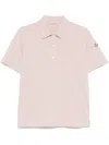 Moncler Cotton Piquet Polo Shirt In Pink