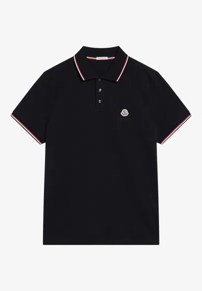 Moncler Logo Patch Polo T-shirt In Multi