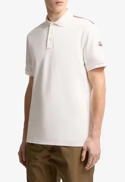 Moncler Logo Patch Polo T-shirt In White