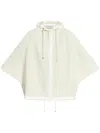 Moncler Hooded Wool Cashmere Cape In White
