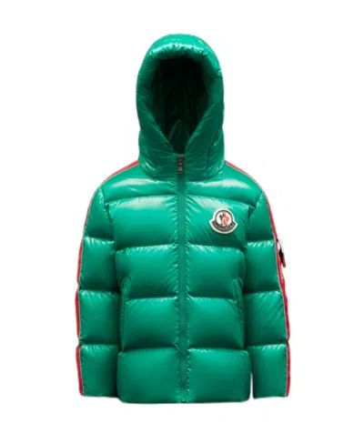 Moncler Logo-patch Puffer Coat In Green