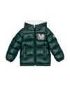 Moncler Kids Logo-patch Puffer Coat In Green