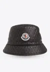 Moncler Logo-patch Quilted Bucket Hat In Black