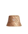 Moncler Quilted Bucket Hat In Nude