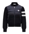 Moncler Logo Patch Quilted Jacket In Blue