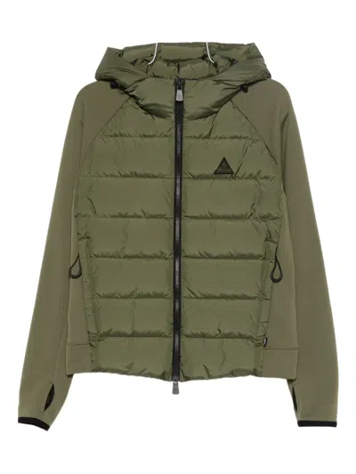 Moncler Logo-patch Quilted Jacket In Green