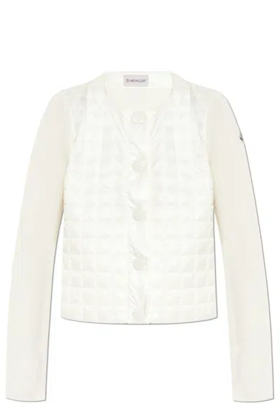 Moncler Quilted Cardigan In White