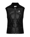Moncler Logo-patch Quilted Knitted Gilet In Black